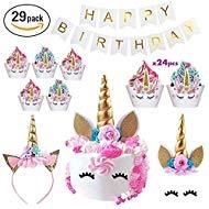 Makadami Unicorn Party Supplies - Unicorn Cake Toppers...